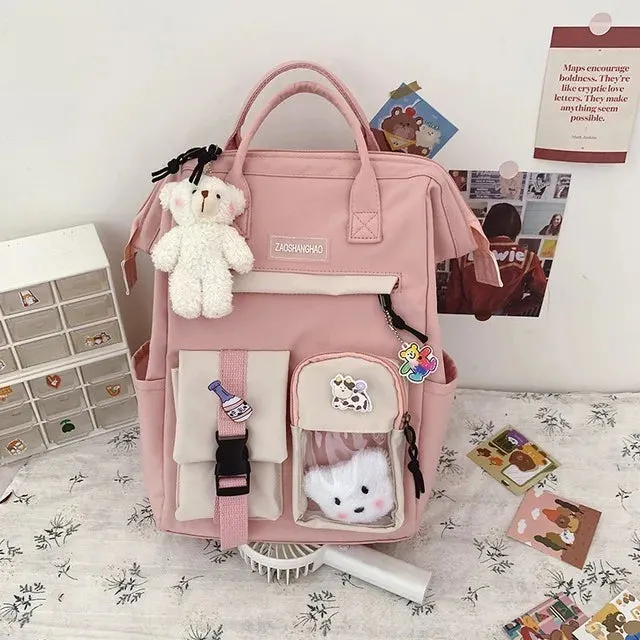TAVIMART  -  Cute Bags Women Large Capacity Backpack Waterproof Nylon Female Schoolbag College Laptop Backpacks Kawaii Girl Travel Book Bags