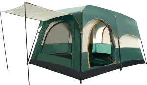TENPLAY 6-8 Person Family Cabin Tent,170T Polyester,PU Coating Waterproof2000mm,2Room 3Doors 3Mesh Windows,Double Layer,Large Tent for Outdoor,Picnic,Camping,Family Gathering.