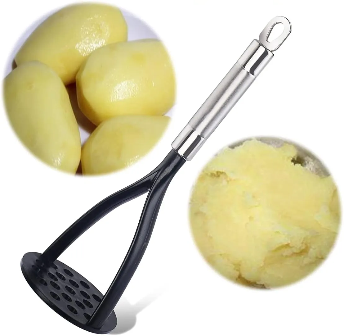TENTA KITCHEN Good Grips Nylon Potato Solid Masher Ricer Press Blender Crusher for Non-Stick Cookware With Heat Resistant Stay Cool Stainless Steel Handle