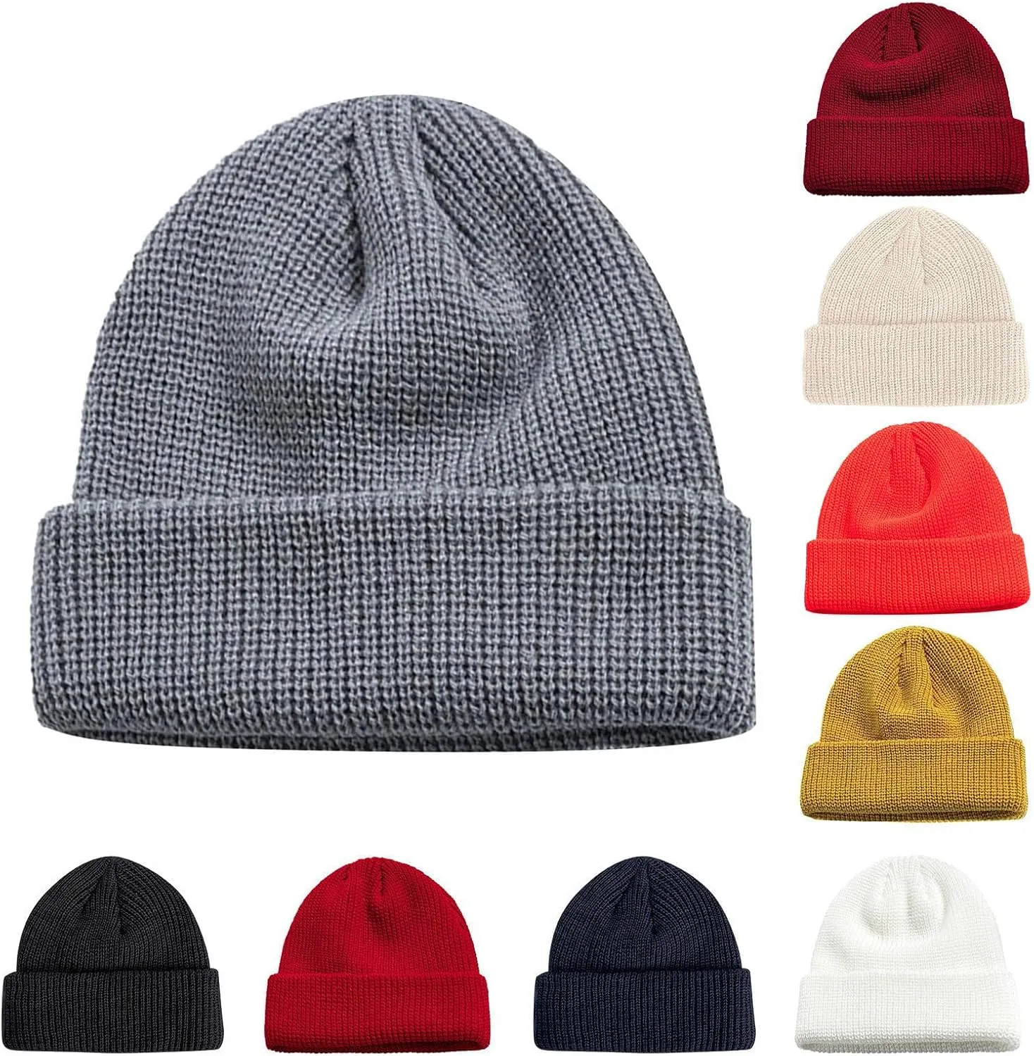 Thickened Cotton Beanie Hat for Women Slouchy Beanies Cuffed Plain Skull Caps Womens Winter Soft Warm Ski Hats