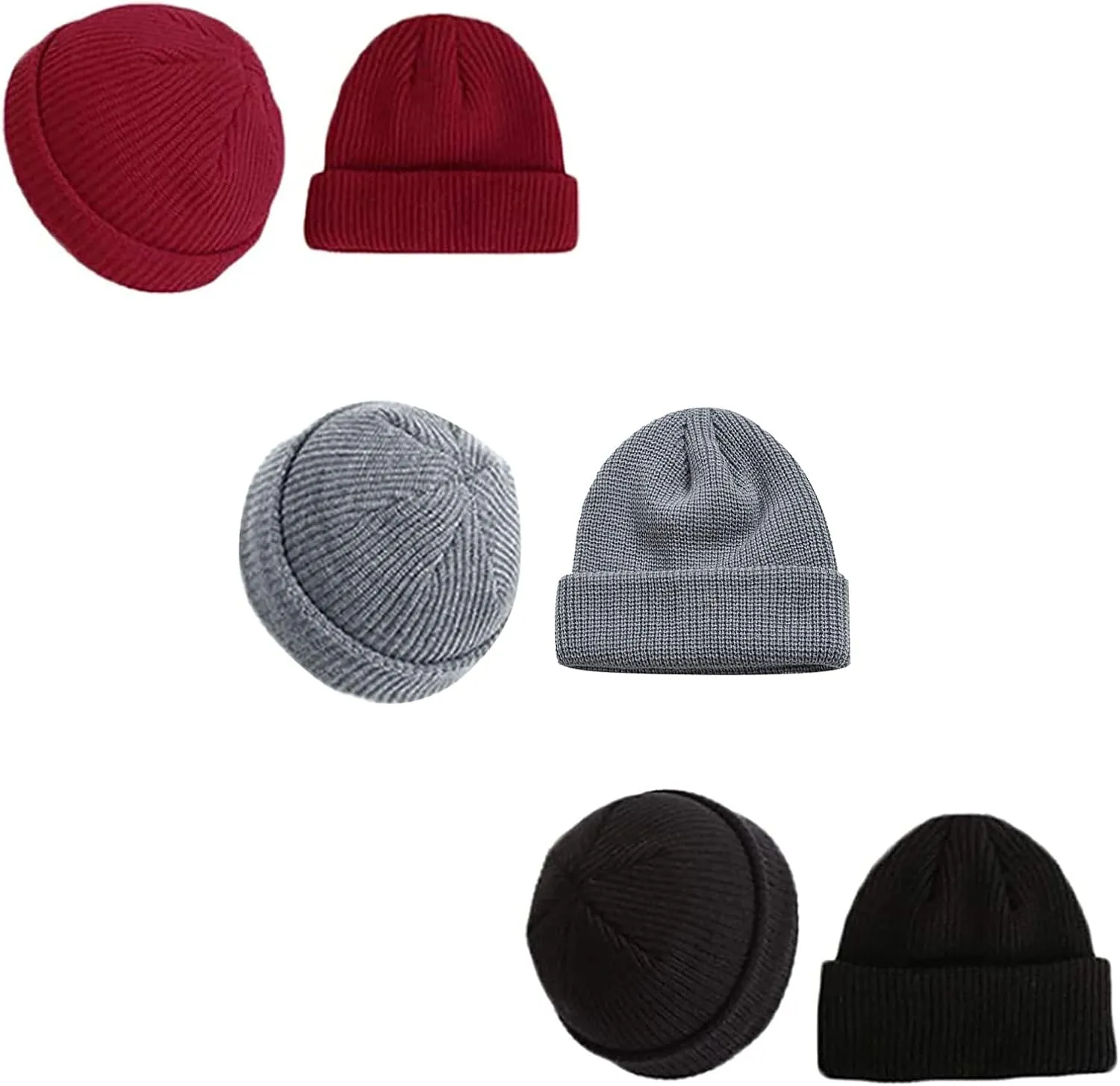 Thickened Cotton Beanie Hat for Women Slouchy Beanies Cuffed Plain Skull Caps Womens Winter Soft Warm Ski Hats