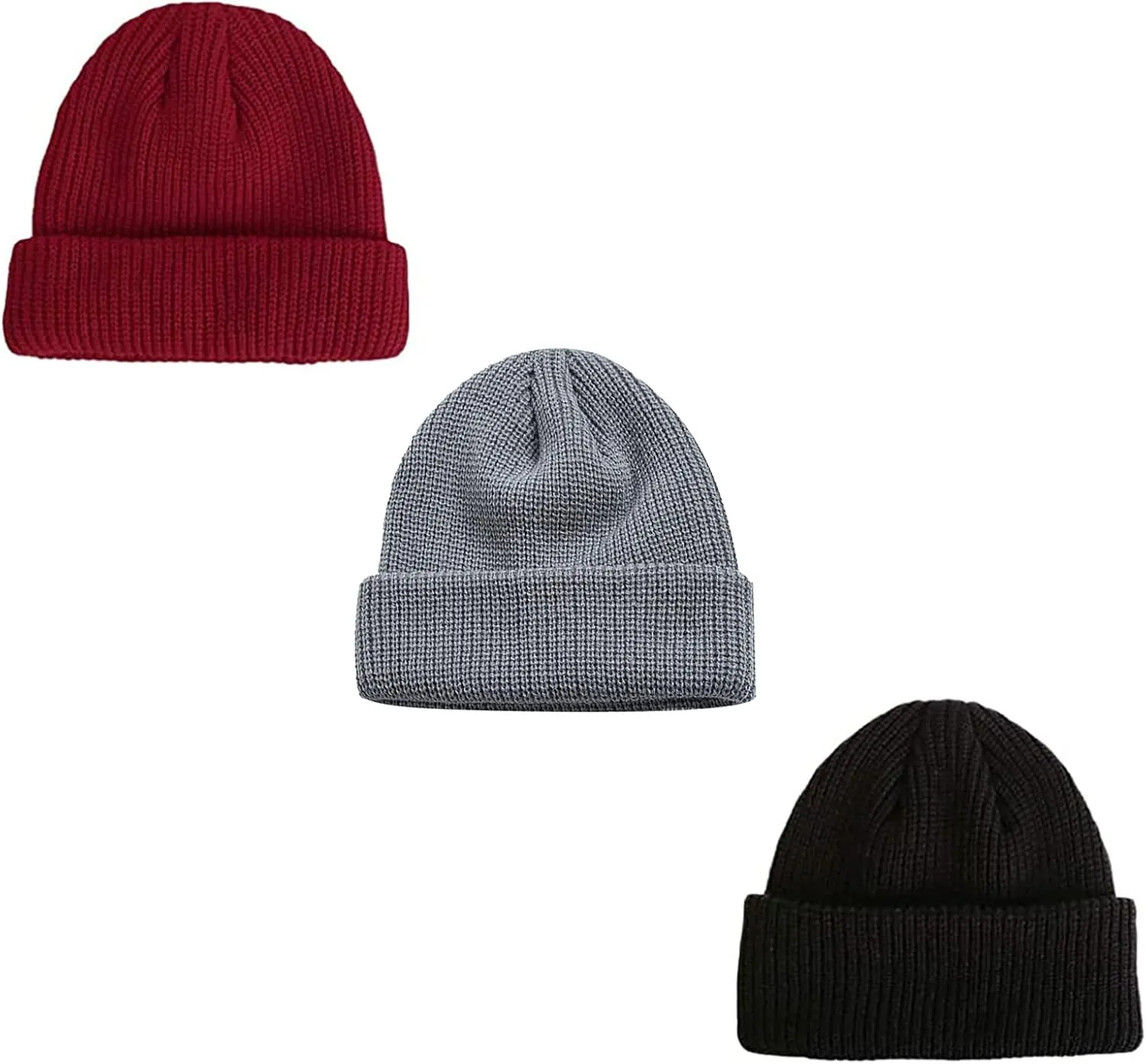 Thickened Cotton Beanie Hat for Women Slouchy Beanies Cuffed Plain Skull Caps Womens Winter Soft Warm Ski Hats