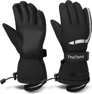 ThxToms Ski Gloves Snow Gloves for Men Women, Waterproof Winter Gloves, 3M Thinsulate Warm Gloves, Unisex Touchscreen Snowboarding Gloves, Men Women Gloves with Pocket for Cold Weather