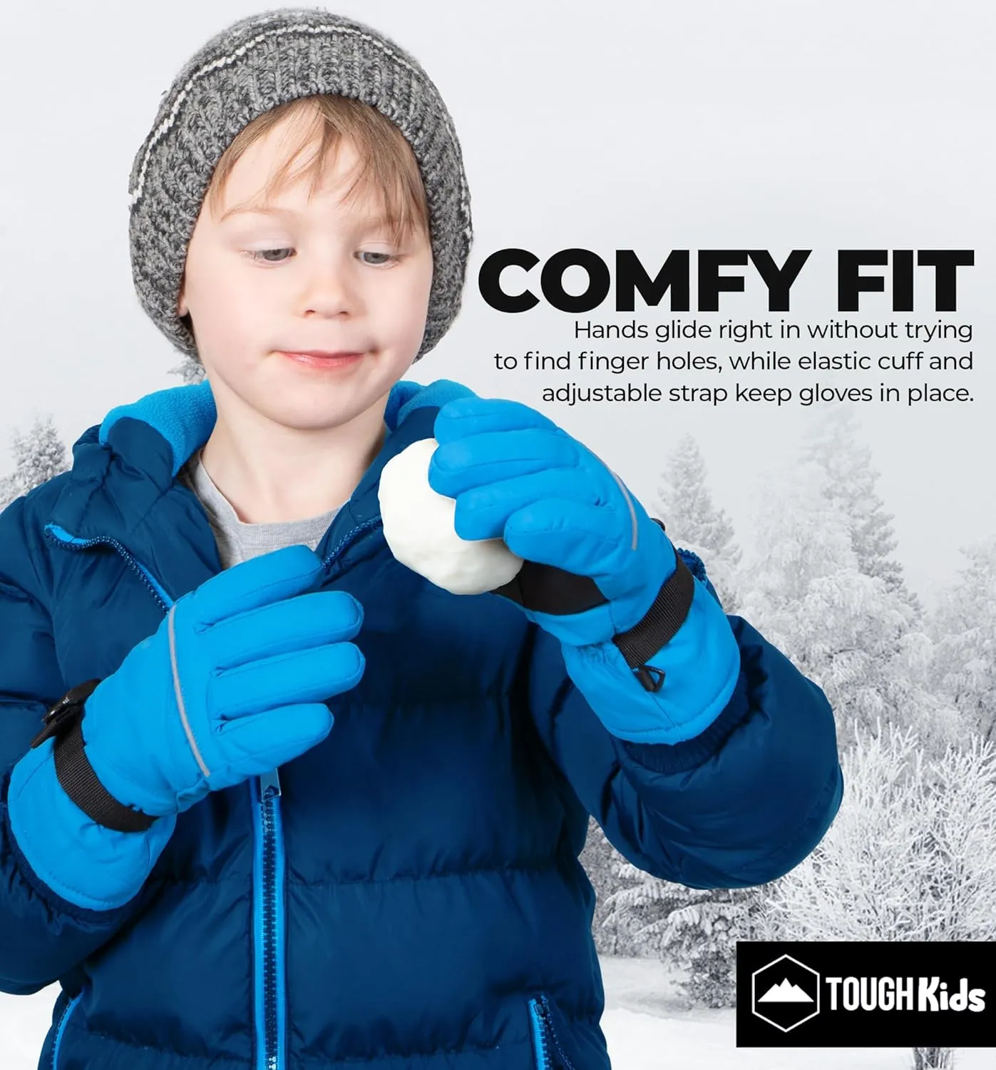 Tough Outdoors Kids Snow Gloves - Ski & Snowboarding Waterproof Insulated Winter Gloves for Girls, Boys & Toddlers