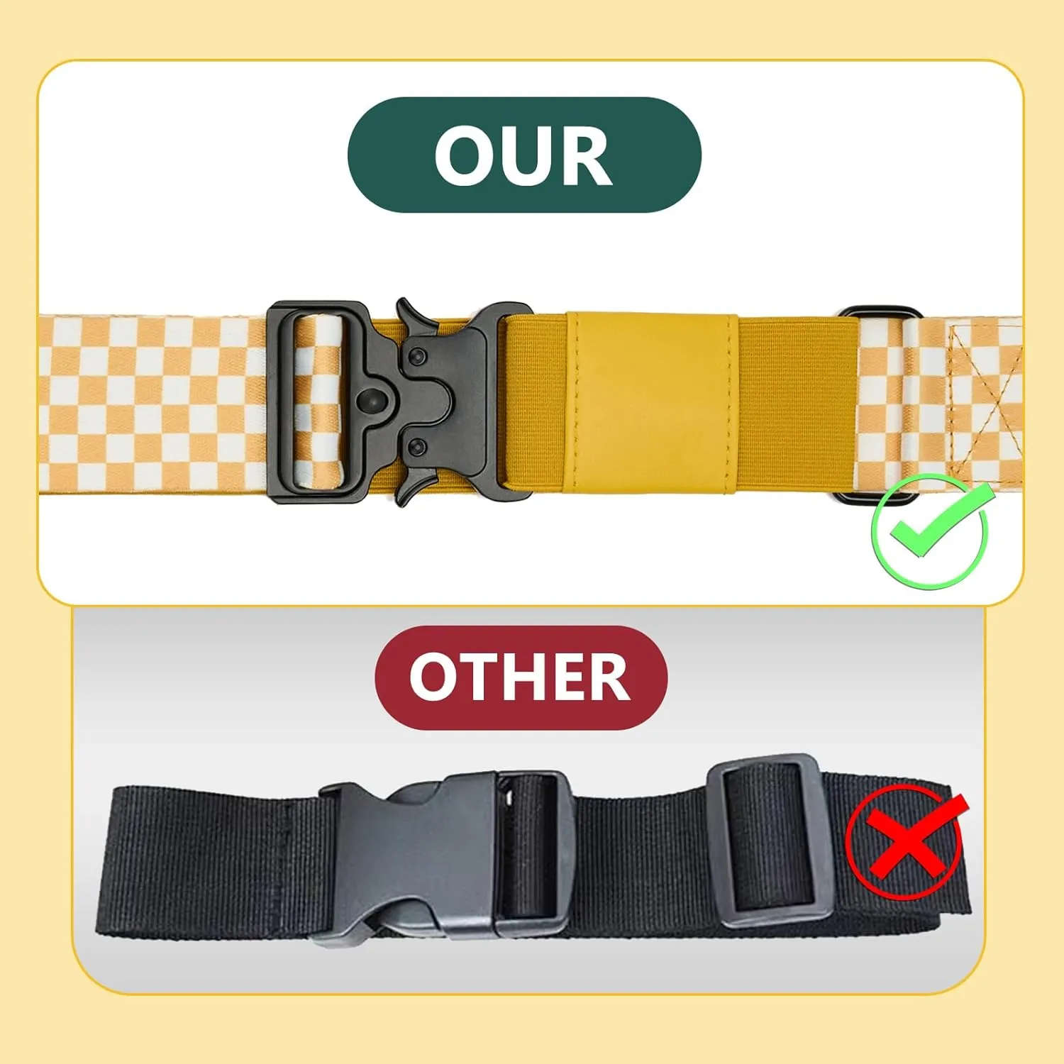Travel Belt for Luggage, Adjustable Luggage Straps, Add a Bag Luggage Strap for Carry On Bag, Personalized Travel Accessories for Women & Men (Yellow)