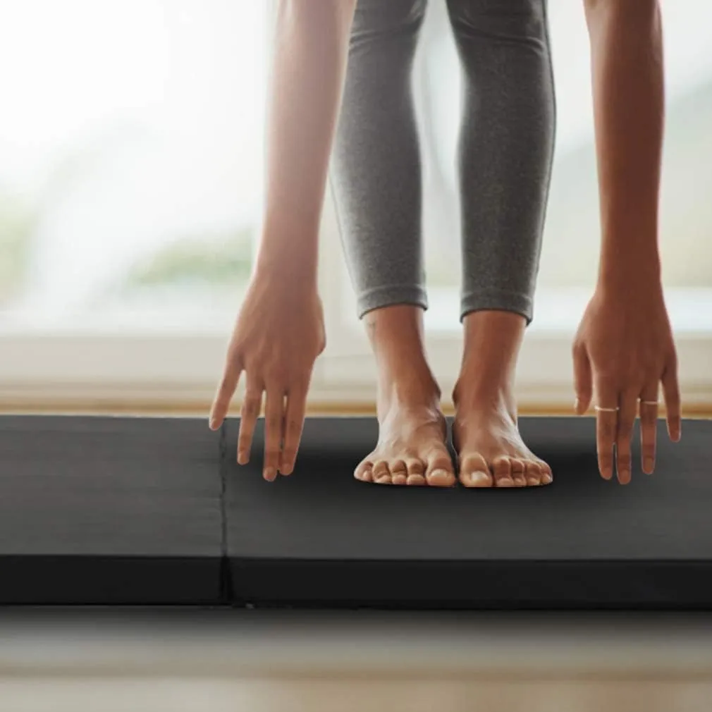 Tumbling Mats Gymnastics Tumbling Mats Foldable Foldable Yoga Mat Thick PU Leather Exercise Mat With Carrying Handles for home Workout outdoor Gymnastics Yoga Pilates