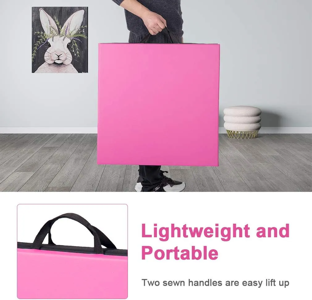 Tumbling Mats Gymnastics Tumbling Mats Foldable Foldable Yoga Mat Thick PU Leather Exercise Mat With Carrying Handles for home Workout outdoor Gymnastics Yoga Pilates