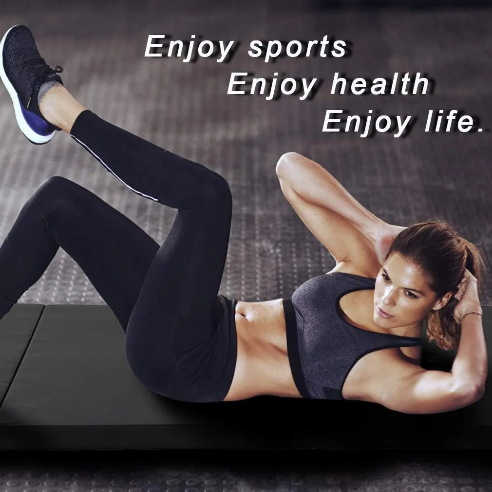 Tumbling Mats Gymnastics Tumbling Mats Foldable Foldable Yoga Mat Thick PU Leather Exercise Mat With Carrying Handles for home Workout outdoor Gymnastics Yoga Pilates