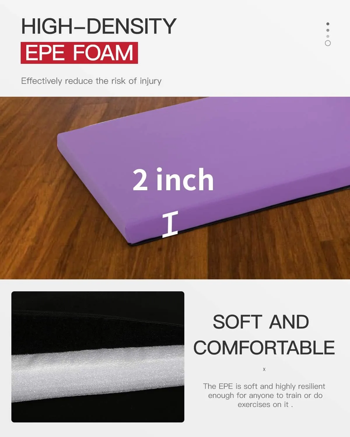 Tumbling Mats Gymnastics Tumbling Mats Foldable Foldable Yoga Mat Thick PU Leather Exercise Mat With Carrying Handles for home Workout outdoor Gymnastics Yoga Pilates
