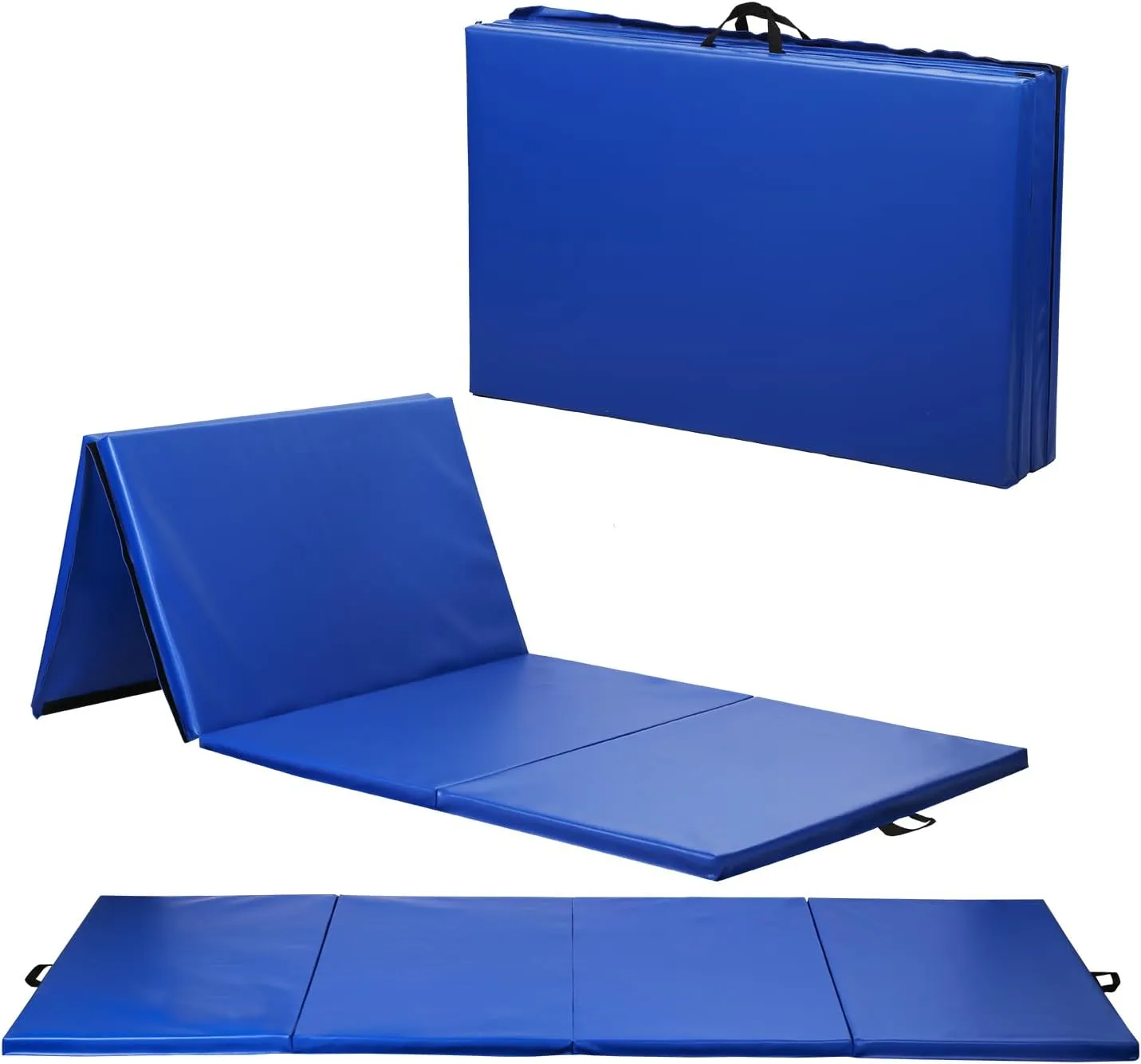 Tumbling Mats Gymnastics Tumbling Mats Foldable Foldable Yoga Mat Thick PU Leather Exercise Mat With Carrying Handles for home Workout outdoor Gymnastics Yoga Pilates