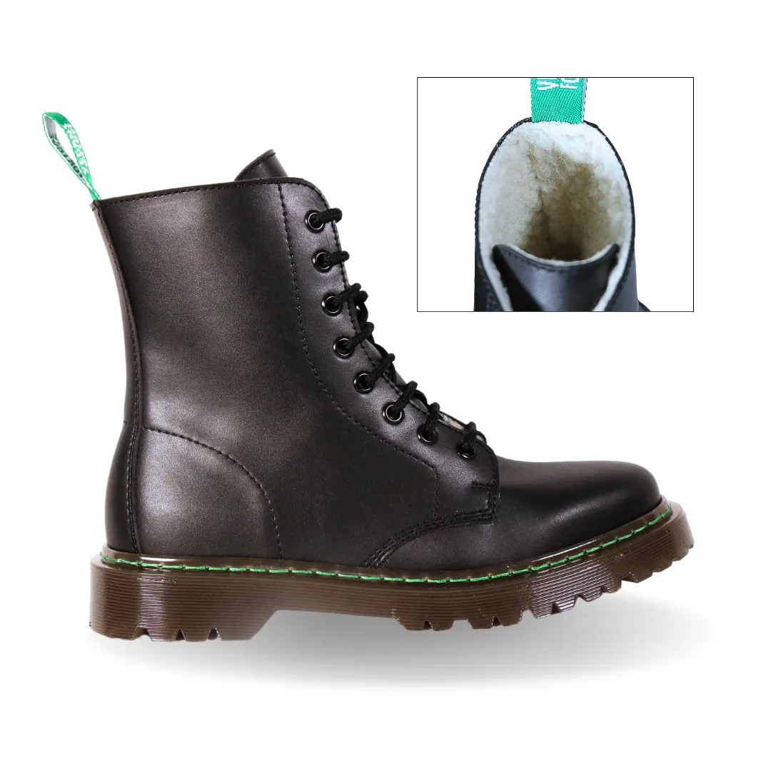 Unisex Vegan Winter Boots - Activist Footprints, Durable, Water-Resistant, Shearling-Lined, Perfect for Cold Weather and Daily Use