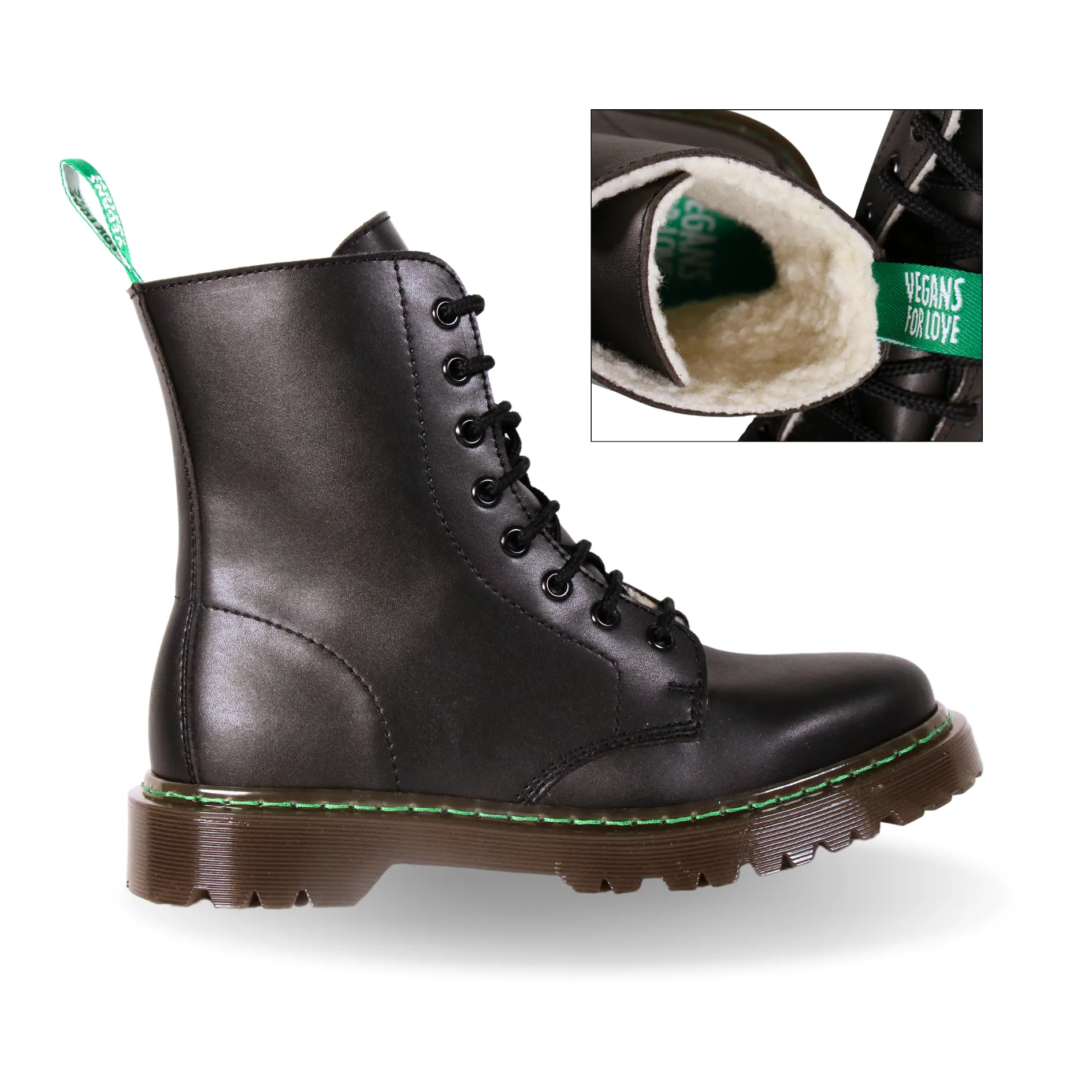 Unisex Vegan Winter Boots - Activist Footprints, Durable, Water-Resistant, Shearling-Lined, Perfect for Cold Weather and Daily Use