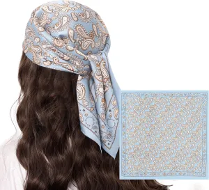 VANLINKER Paisley Satin Head Scarf for Women Men Versatile Silk-Like Hair Scarf Vintage Bandana Large Square Scarves 27.5"