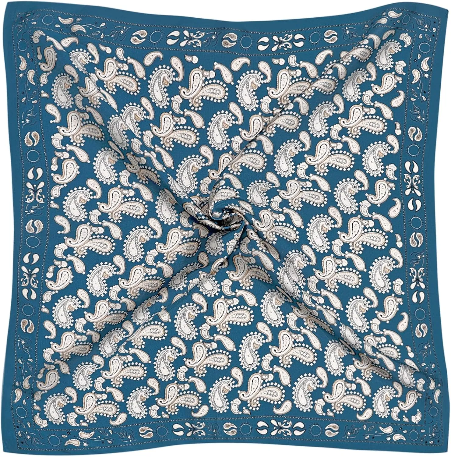 VANLINKER Paisley Satin Head Scarf for Women Men Versatile Silk-Like Hair Scarf Vintage Bandana Large Square Scarves 27.5"