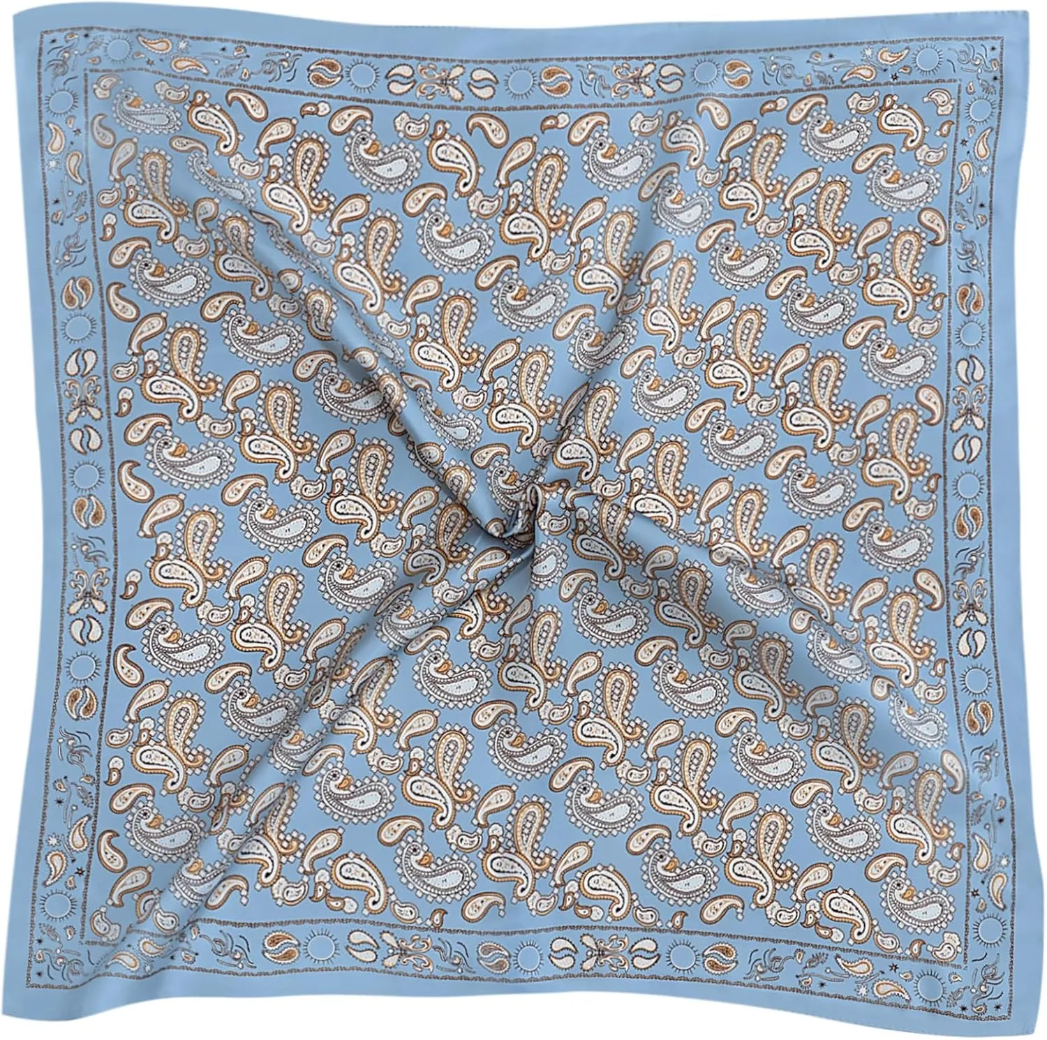 VANLINKER Paisley Satin Head Scarf for Women Men Versatile Silk-Like Hair Scarf Vintage Bandana Large Square Scarves 27.5"