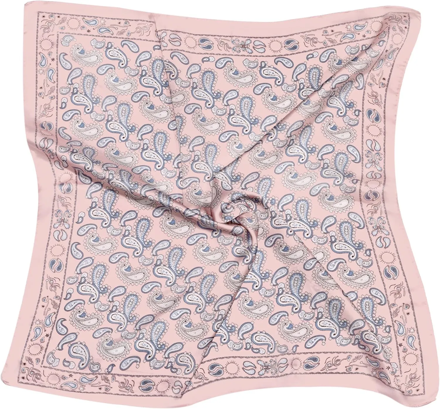 VANLINKER Paisley Satin Head Scarf for Women Men Versatile Silk-Like Hair Scarf Vintage Bandana Large Square Scarves 27.5"