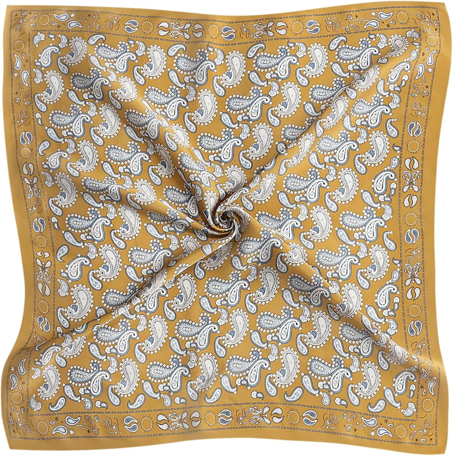 VANLINKER Paisley Satin Head Scarf for Women Men Versatile Silk-Like Hair Scarf Vintage Bandana Large Square Scarves 27.5"