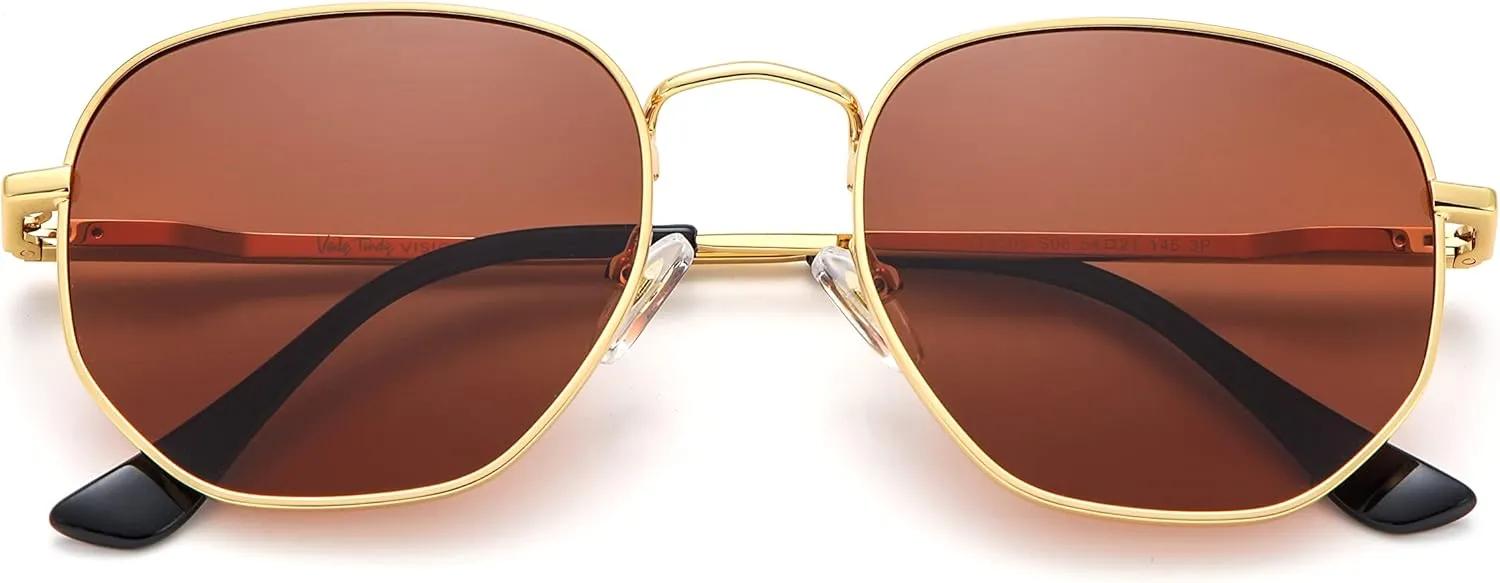 Veda Tinda Vision Sunglasses for Women Trendy Retro 70s 90s Womens Oval and Square Shades UV400 Protection with Glasses Chain
