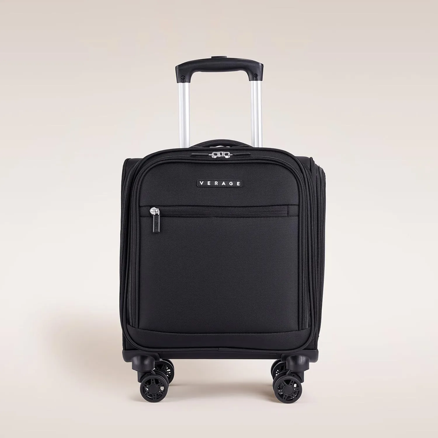 Verage Underseat Carry On Luggage with Wheels, 14.5-Inch Spinner Small Suitcase, Softside Lightweight Travel Bag for Men and Women, Airplane Carry On Bag, Black
