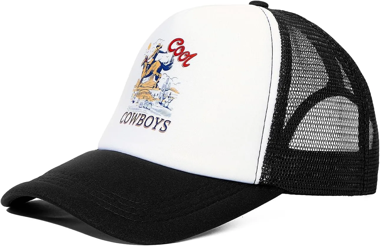 Vintage Trucker Hats Men Women Funny Cute Cowboys Trucker Hats Country Caps Adjustable Snapback Retro Trendy