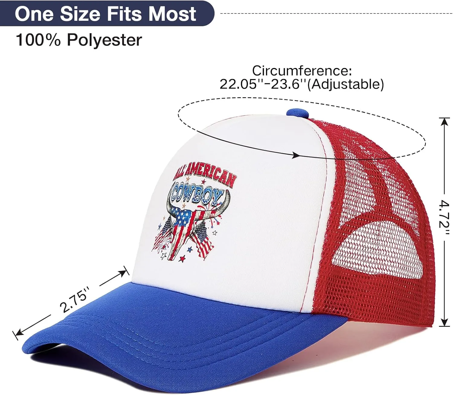 Vintage Trucker Hats Men Women Funny Cute Cowboys Trucker Hats Country Caps Adjustable Snapback Retro Trendy