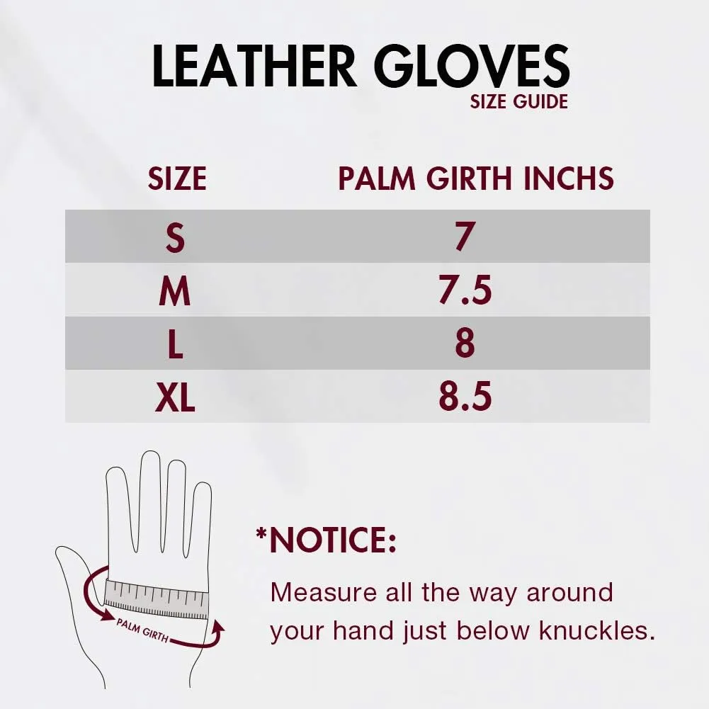 Vislivin Womens Leather Gloves Touch Screen Winter Glove Warm Driving Gloves