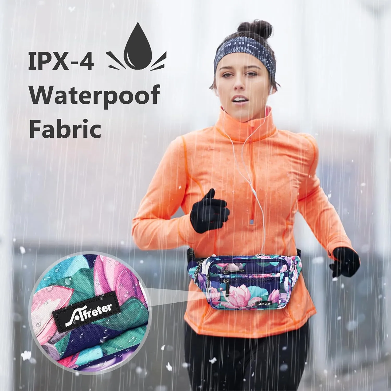 Waist Pack Bag Fanny Pack for Men&Women Hip Bum Bag with Adjustable Strap for Outdoors Workout Traveling Casual Running Hiking Cycling (New Blue Flowers-1)