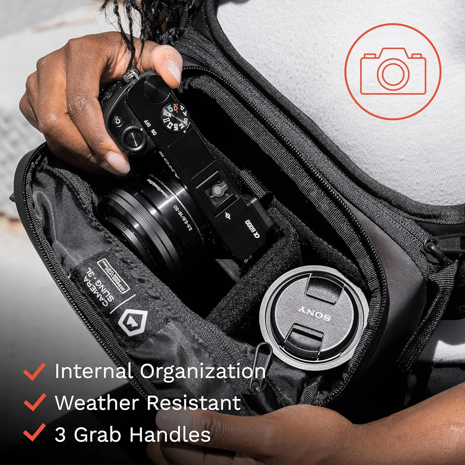 WANDRD ROGUE Sling: Compact Camera Sling and Crossbody Bag with Fast Access, 3-Way Carry Lightweight Everyday Bag Great for Travel, Photography, and Daily Use (Black)