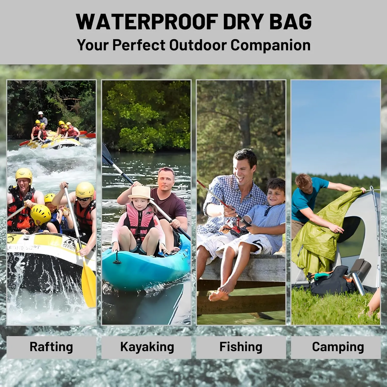Waterproof Dry Bag,Roll Top Fall Thanksgiving Small Waterproof Backpack 5L/10L/20L Floating and Lightweight Bags for Kayaking, Boating, Fishing, Swimming and Camping