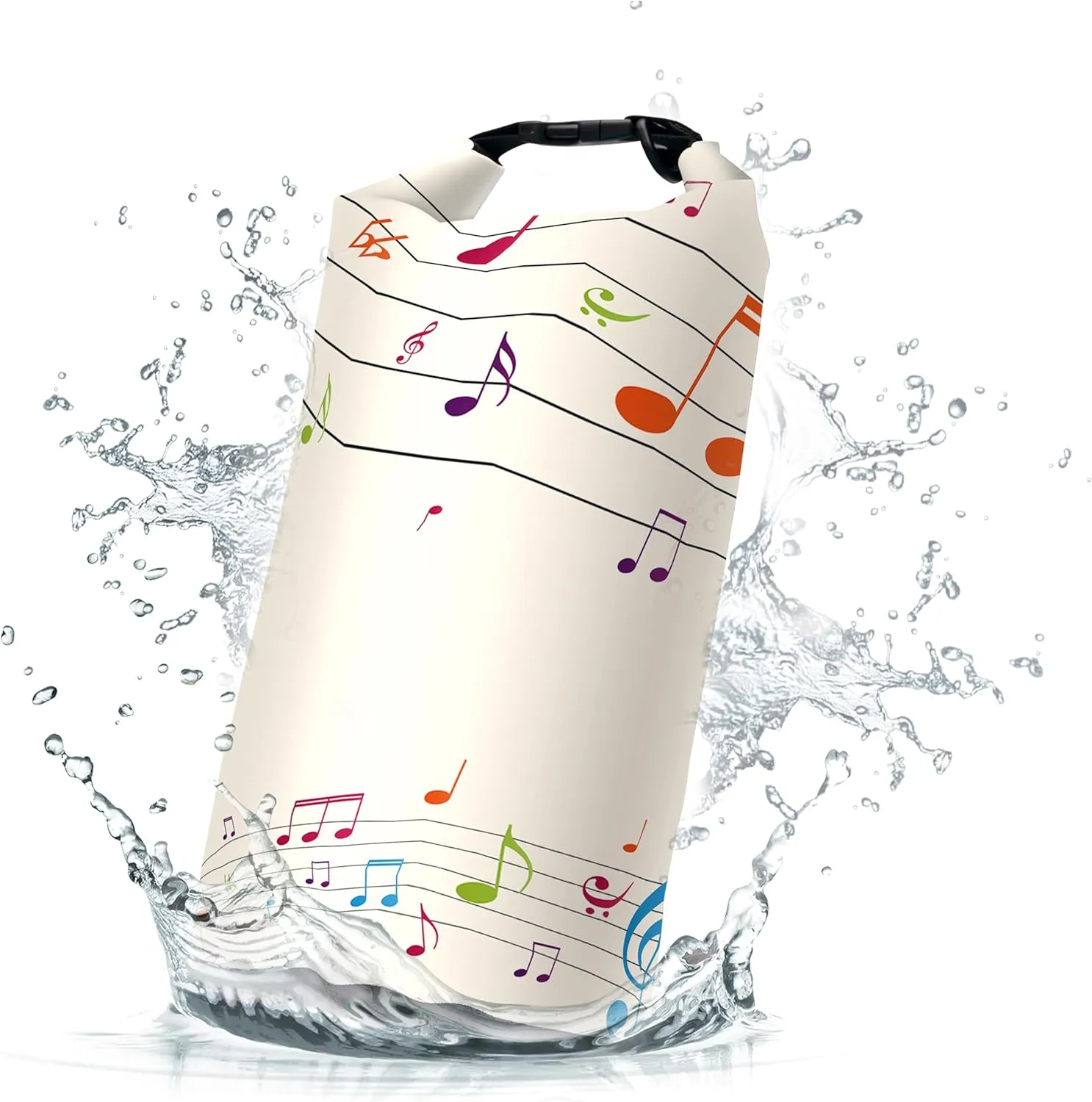 Waterproof Dry Bag,Roll Top Music Notes Waterproof Backpack 5L/10L/20L Floating and Lightweight Bags for Kayaking, Boating, Fishing, Swimming and Camping