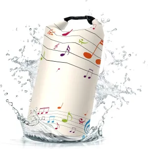 Waterproof Dry Bag,Roll Top Music Notes Waterproof Backpack 5L/10L/20L Floating and Lightweight Bags for Kayaking, Boating, Fishing, Swimming and Camping