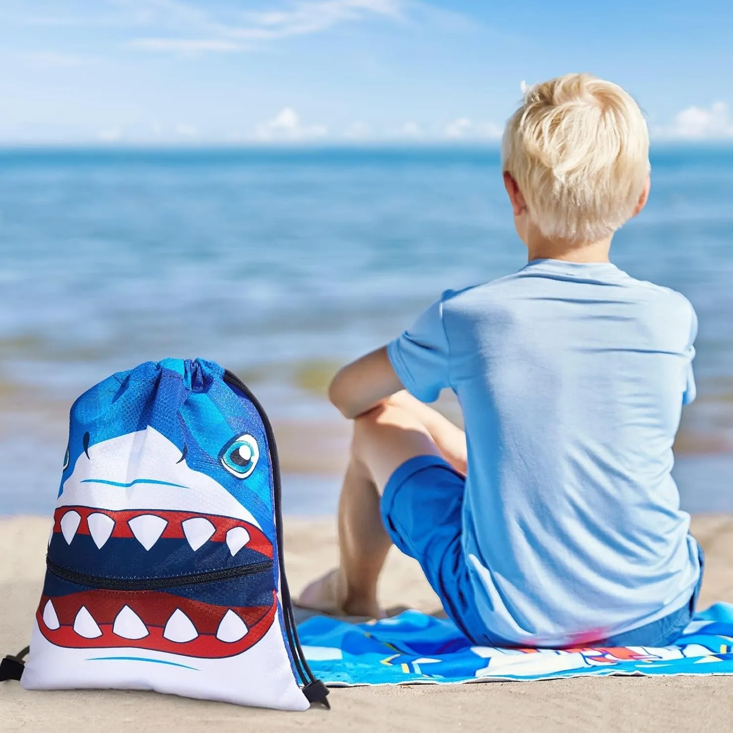 WAWSAM Drawstring Backpack - Drawstring Bags for Kids Swim Bag for Beach