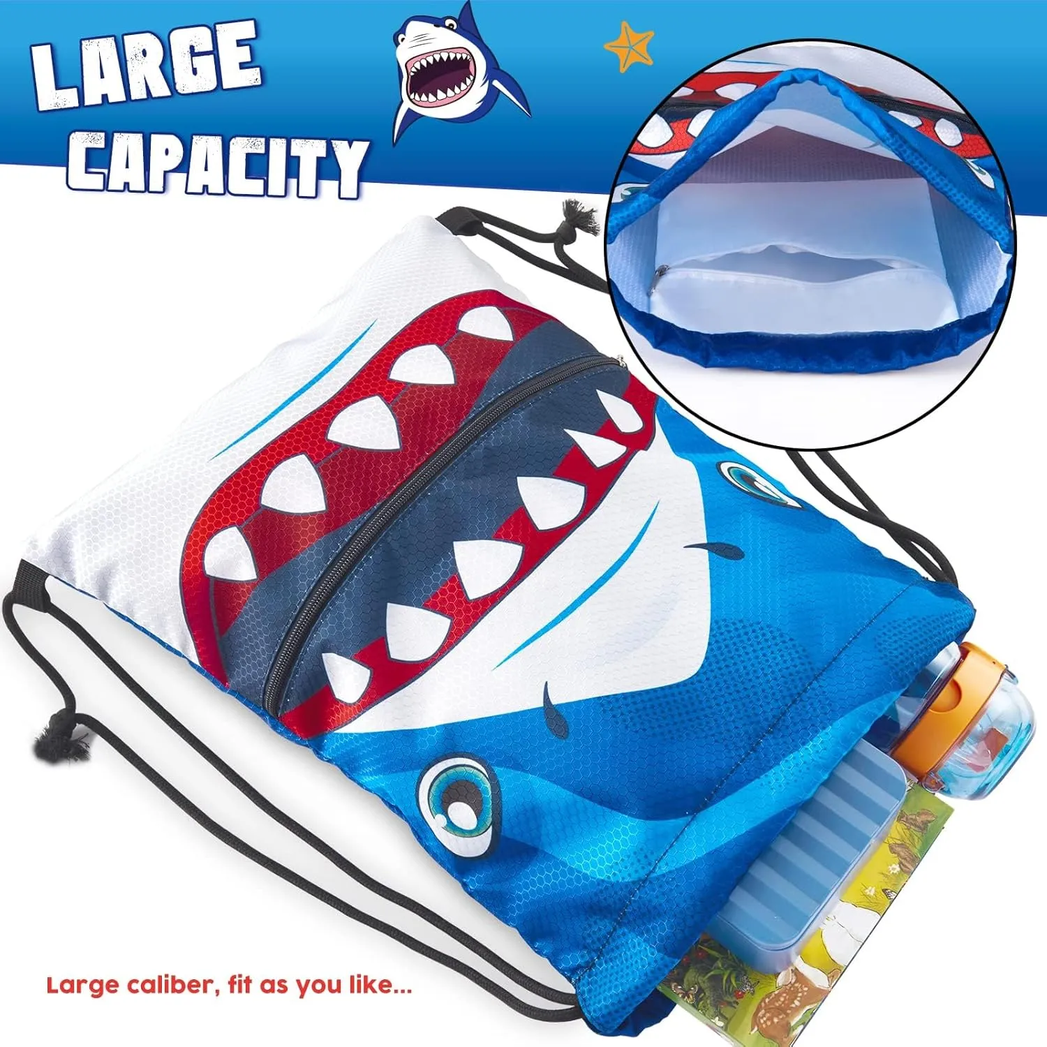 WAWSAM Drawstring Backpack - Drawstring Bags for Kids Swim Bag for Beach
