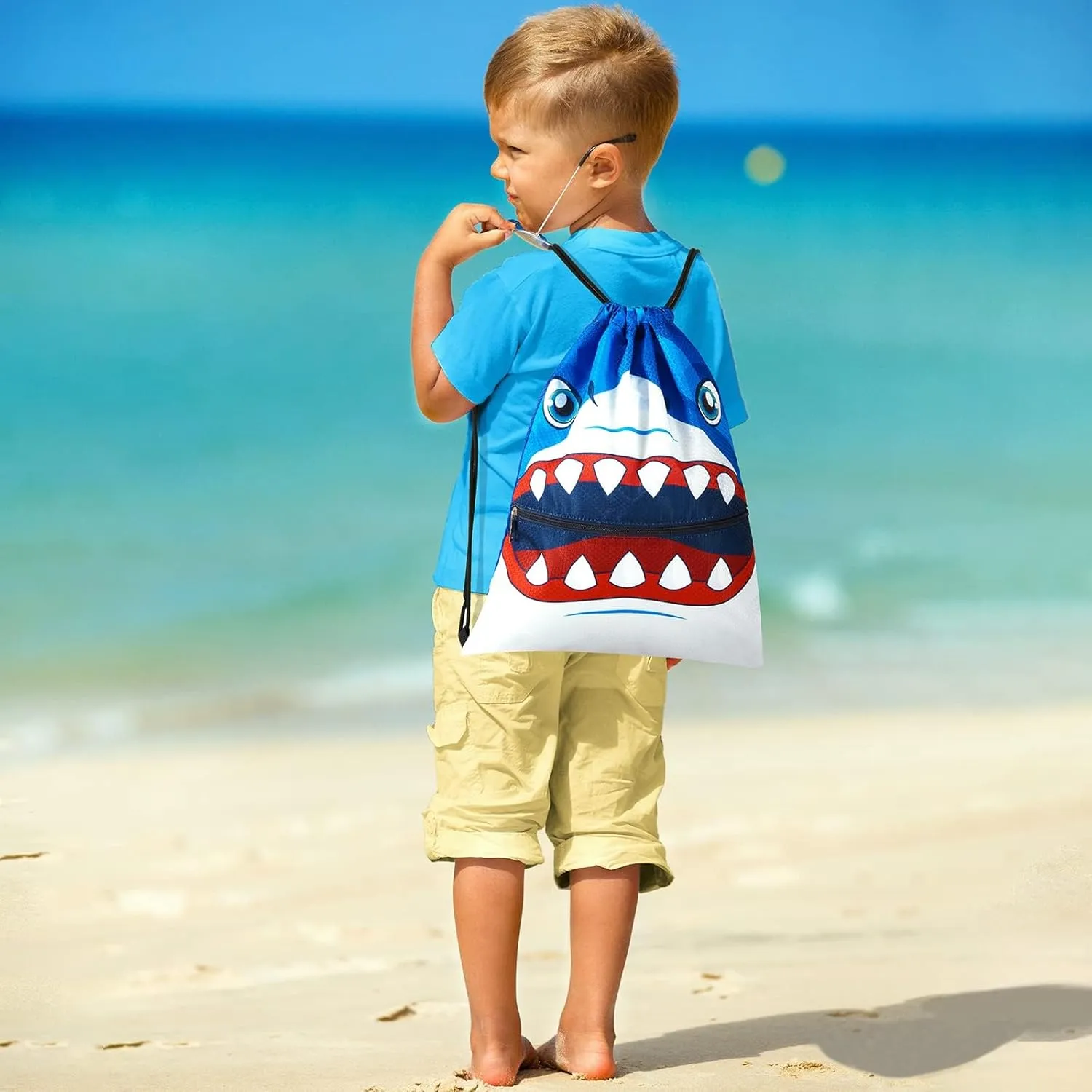WAWSAM Drawstring Backpack - Drawstring Bags for Kids Swim Bag for Beach