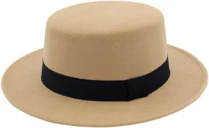 Wide Brim Fedora Hats for Women Dress Hats for Men Panama Hat Warm Flat Top Pork Pie Cap Panama Jazz Hat