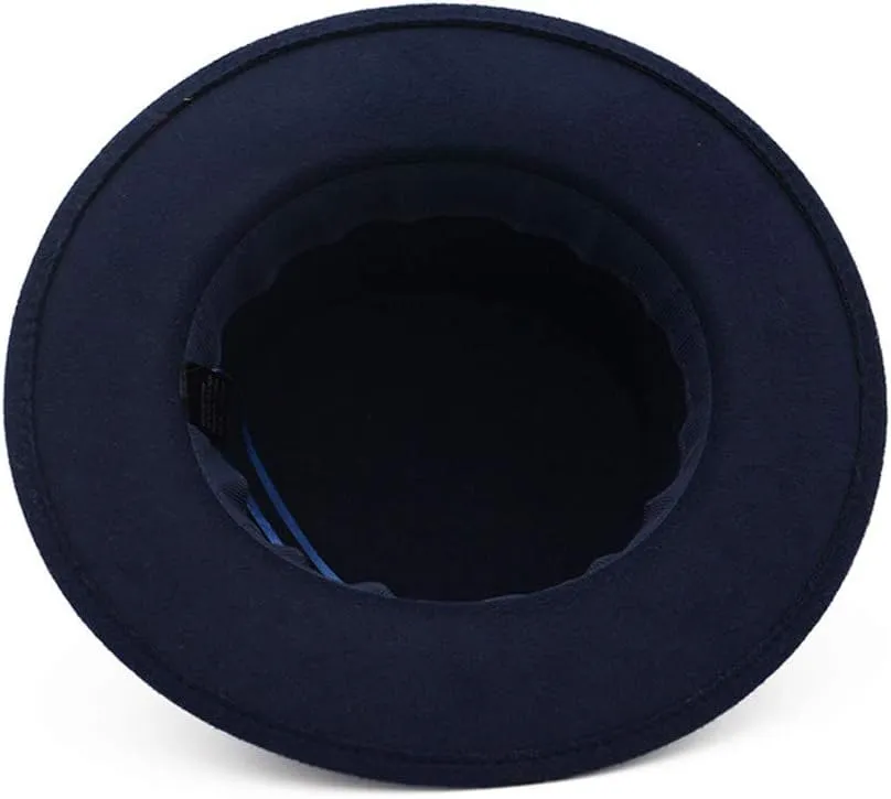 Wide Brim Fedora Hats for Women Dress Hats for Men Panama Hat Warm Flat Top Pork Pie Cap Panama Jazz Hat