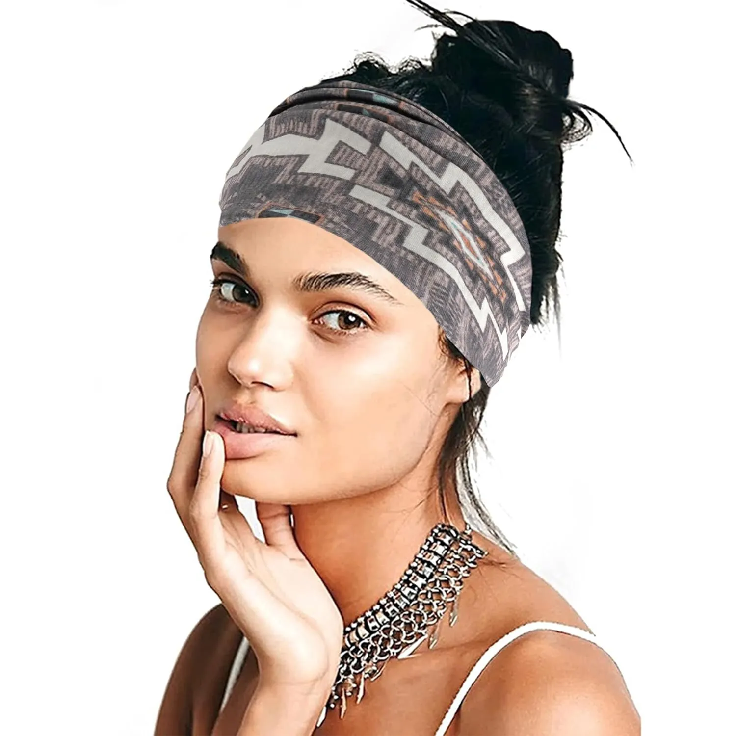 Wide Headbands for Women Boho Head Bands Knotted Head Wraps Elastic Turban Non Slip Hair Scarfs Fashion Hairbands Workout Bandana Headband for Women's Hair African Sweatband Bohemian Turban