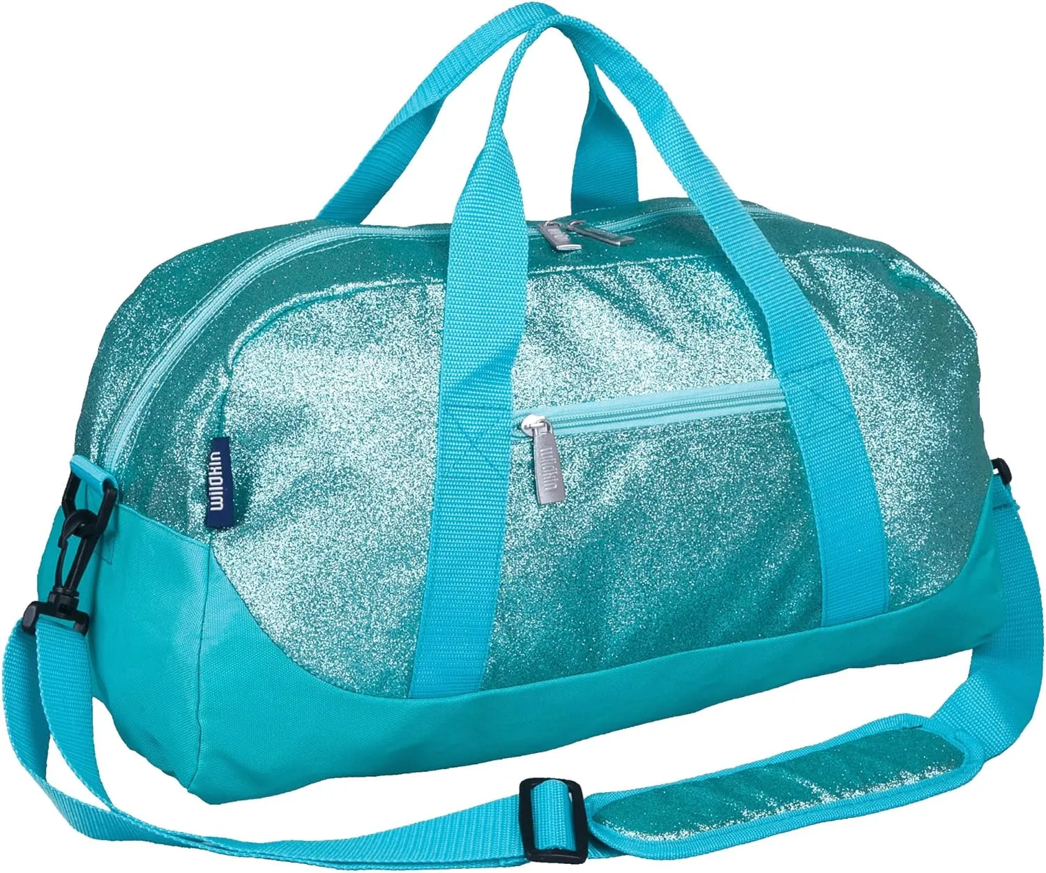 Wildkin Kids Overnighter Duffel Bag  Carry-On Size, Ideal for School & Sleepovers  Blue Glitter