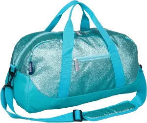 Wildkin Kids Overnighter Duffel Bag  Carry-On Size, Ideal for School & Sleepovers  Blue Glitter