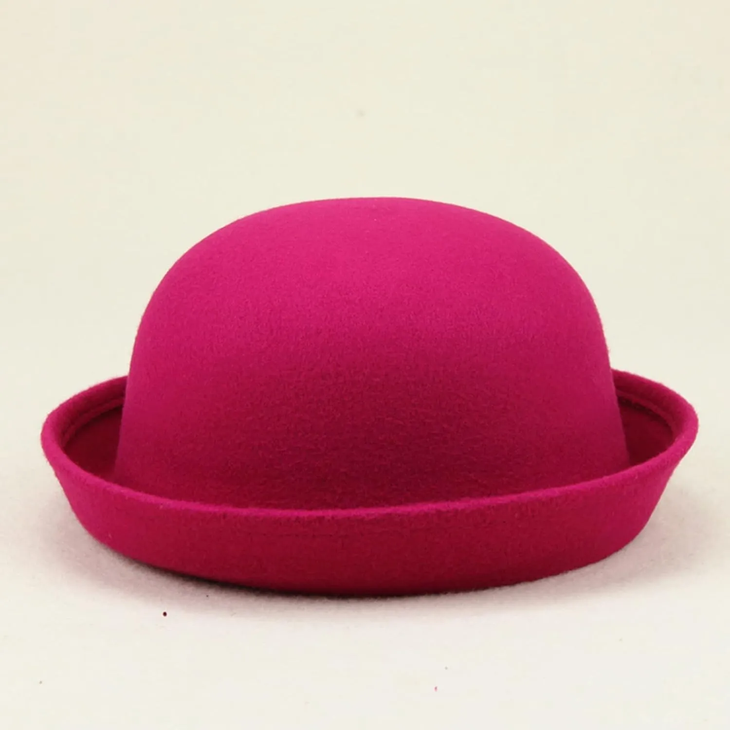 Winter Bowler Hat Classic Pork-Pie Church Hats Elegant Rolled Brim Fedora Hat for Men Women