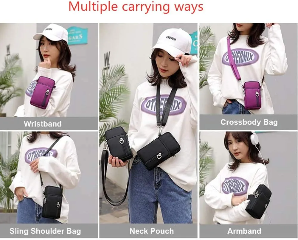 Women Small Crossbody Phone Bag Cell Phone Purse Shoulder Pouch Armband Wallet Case Handbag for iPhone Samsung Google Pixel