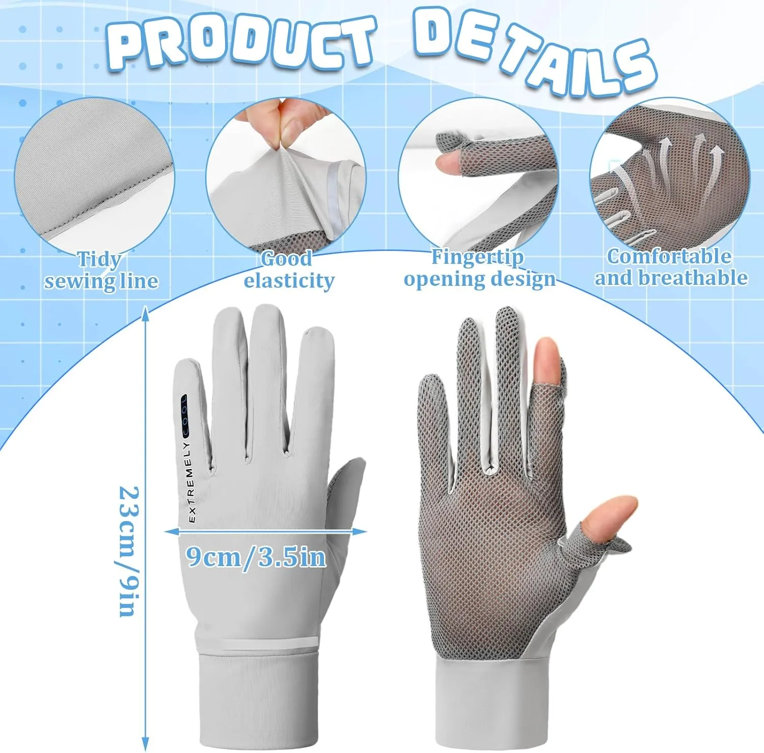 Women UV Sun Protection Gloves Driving Gloves Full Finger Breathable for Summer Outdoor Cycling