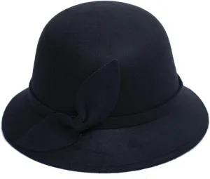 Women's Autumn and Winter Flowers Round Top Casual Fisherman's Basin Cap Small Bowler Hat Bucket Hat Children(Black, One Size)