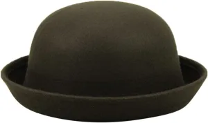 Womens Fall Winter Wool Vintage Felt Bucket Bowknot Hat Church Dress Cloche Hats Wedding Fashionable Hat with Bow