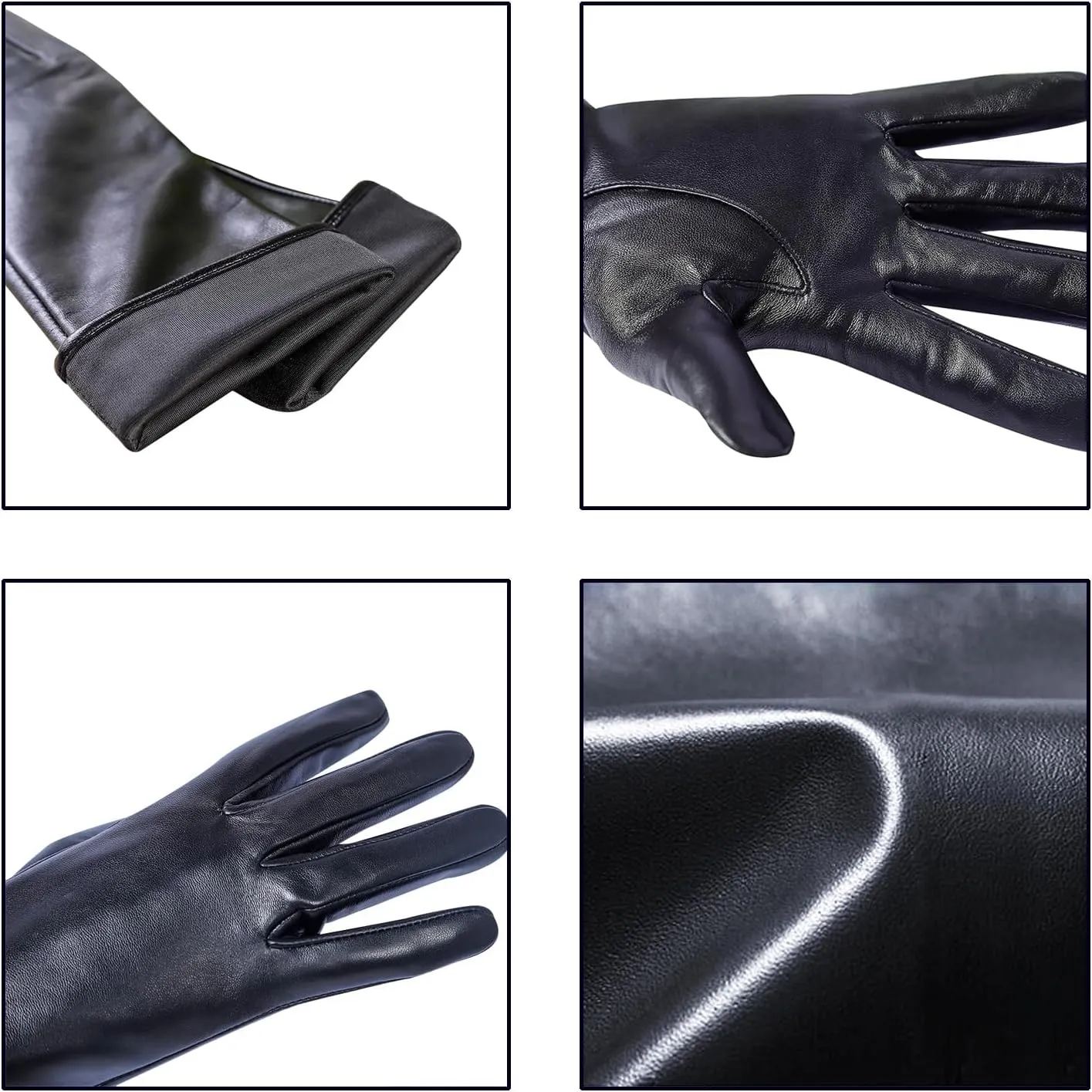 Womens Long Leather Gloves Winter Touchscreen Opera Evening Dress Driving Gloves