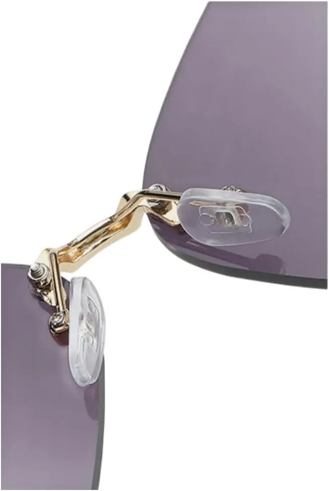 Women's Retro Classic Butterfly Shape Diamond Rimless Sunglasses UV Blocking Sunglasses