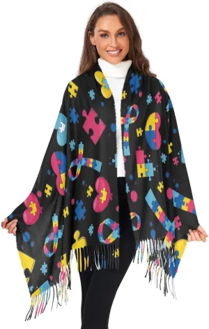 Women's Scarf Shawl Cashmere Feel Scarves Fashion Soft Winter Warm Large Scarf with Tassel