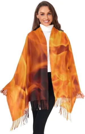 Women's Scarf Shawl Cashmere Feel Scarves Fashion Soft Winter Warm Large Scarf with Tassel