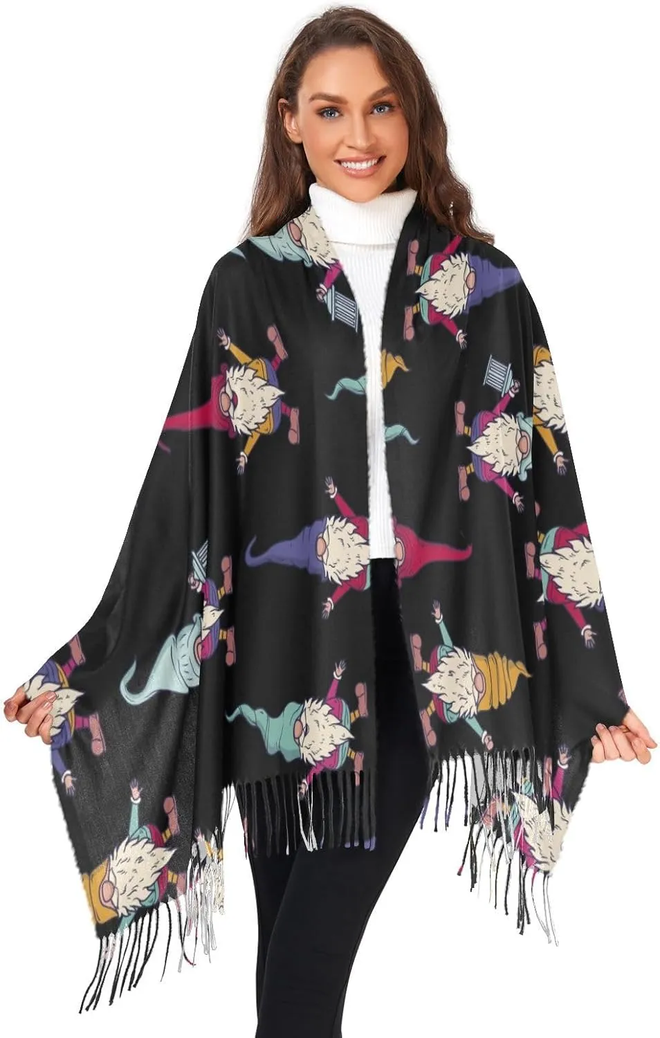 Women's Scarf Shawl Cashmere Feel Scarves Fashion Soft Winter Warm Large Scarf with Tassel