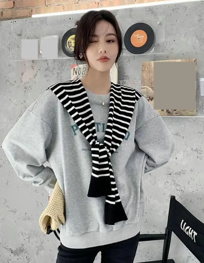 Womens Striped Pashmina Shawls and Wraps Knitted Sweater Casual Shawl Wraps Scarf Cardigan Cape Cashmere Shoulder Top